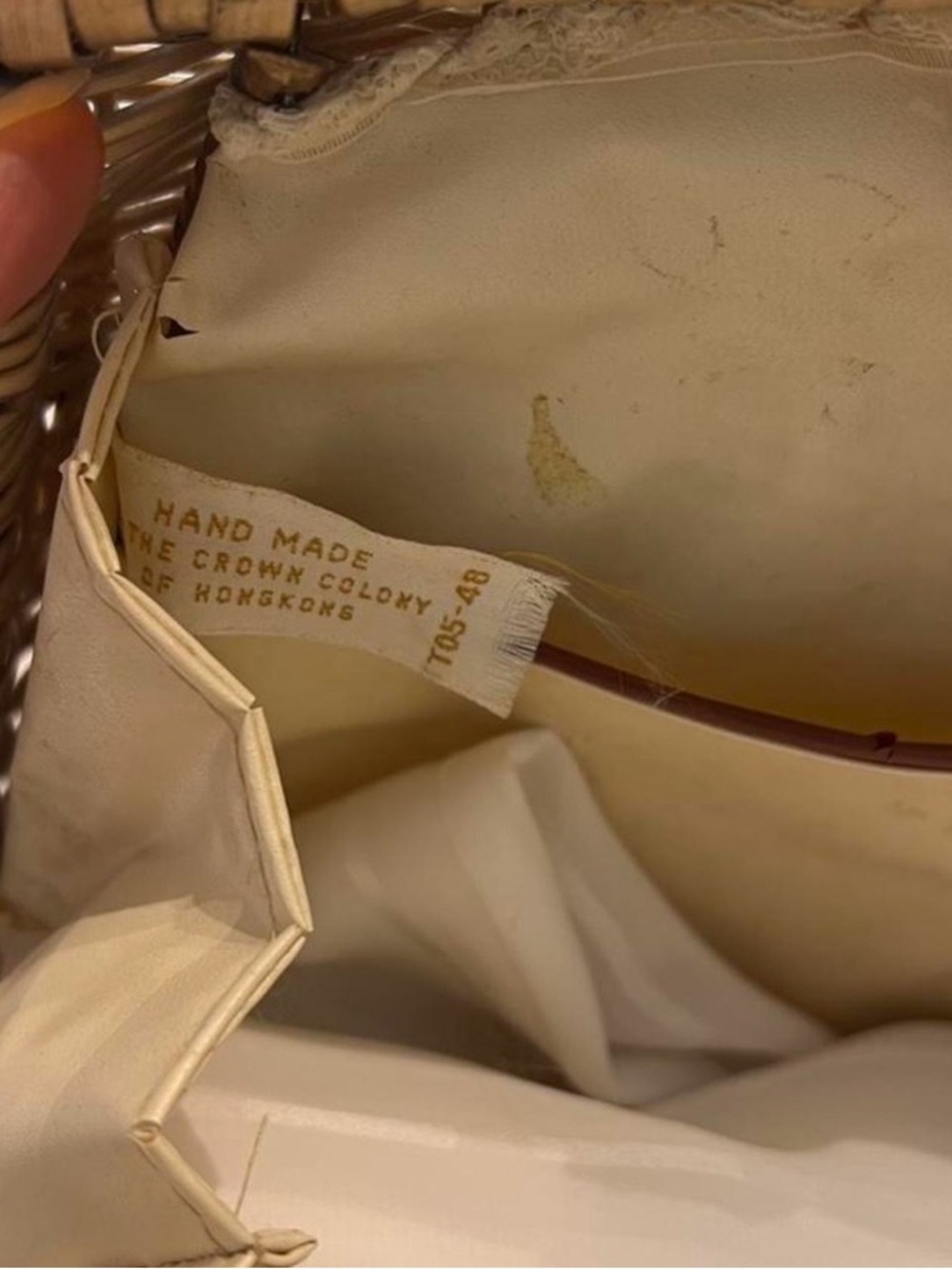 Woven Rattan Handbag with Top Handle - Brown - Picture 5 of 5